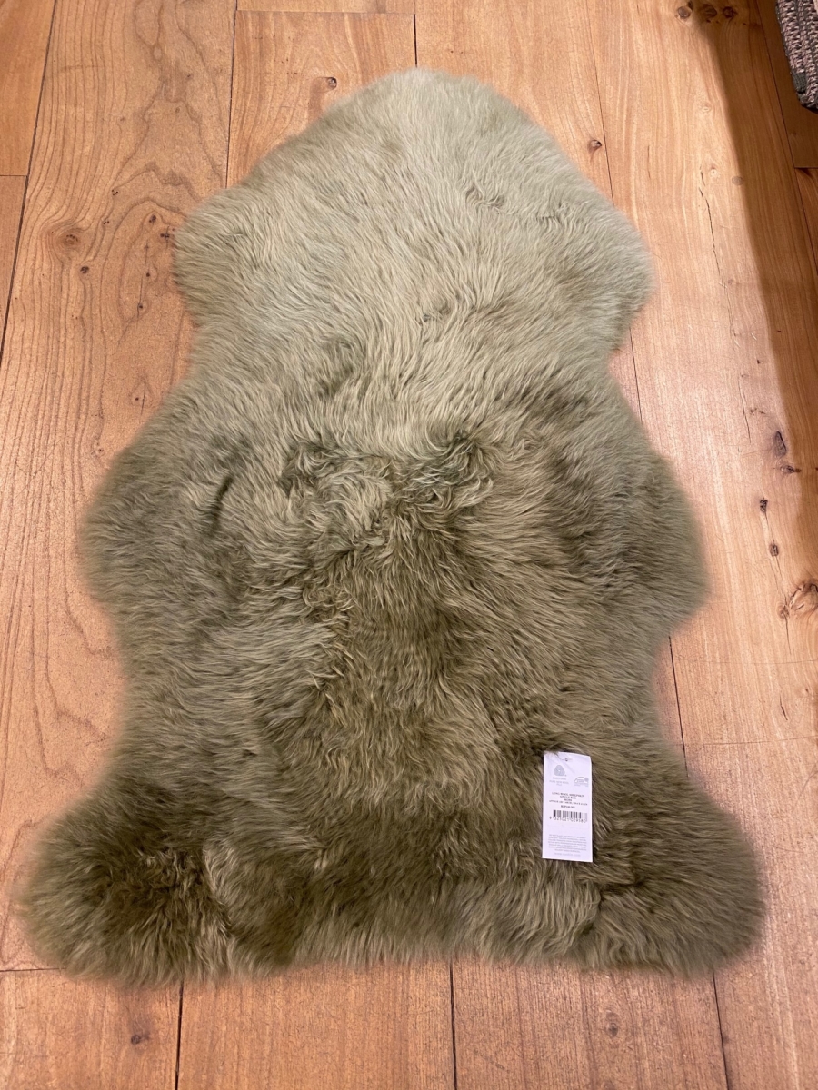 Peau de mouton véritable Fibre By Auskin Coloris moss 95x60 Summer Camp Home Equipment
