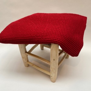 Jeté de lit « Maia» 100% coton nid d’abeille stonewashed - Vivaraise - Coloris rouge - 140/200cm