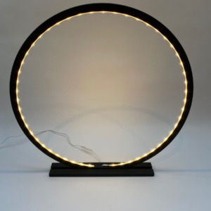 Lampe cercle led en bois naturel 60cm – Coloris Black