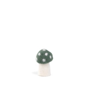 Champignon « dotty » taille S en laine feutrée - Muskhane - Hauteur 8cm - Coloris granit