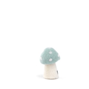 Champignon « dotty » taille S en laine feutrée - Muskhane - Hauteur 8cm - Coloris jade