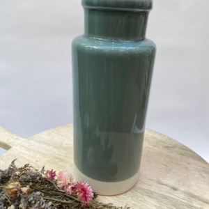 Flacon en grès, Jars céramistes, Gris oxyde, Diamètre 12cm, H: 30cm, Service Cantine
