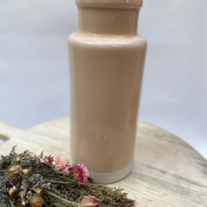Flacon en grès, Jars céramistes, Rose buvard, Diamètre 12cm, H: 30cm, Service Cantine