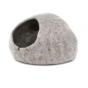 Panier à chat en laine feutrée - Muskhane - Diamètre 40cm. H 26cm - Coloris pierre clair