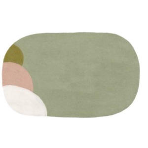Tapis « lupka » en laine feutrée - Muskhane - 80/140cm - Coloris vert tendre