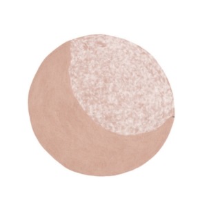 Tapis « moonlight » rond en laine feutrée de diamètre 120cm - Muskhane - Coloris: rose quartz/naturel