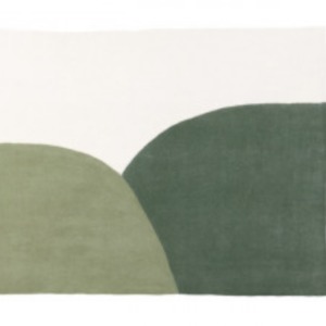 Tapis « sikara » en laine feutrée - Muskhane - 160/200cm - Coloris granit/vert tendre