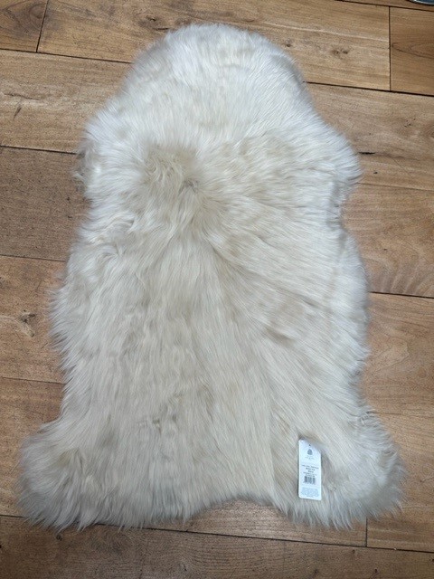 Tapis En Peau De Mouton Véritable 95x60 Cm - Laine Extra épaisse, Naturel, Hypoallergénique, Doux