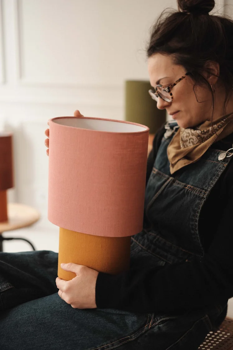 lampe ovale rose-orange 1